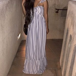 Ruffle High Neck Maxi Dress